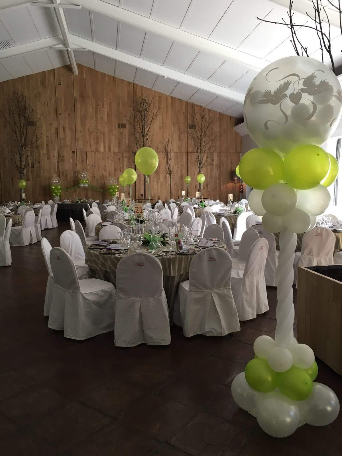 Ramo de globos Boda columna Mystic 2M. - Mis Globos