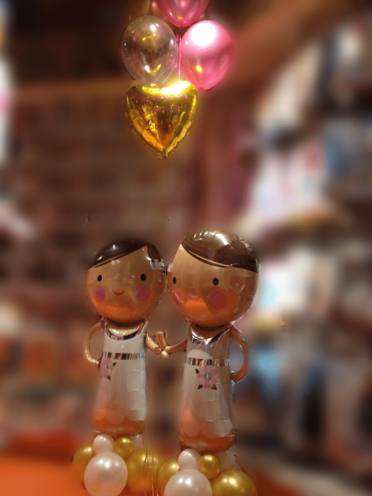 Ramo de globos Boda columna novias - Mis Globos