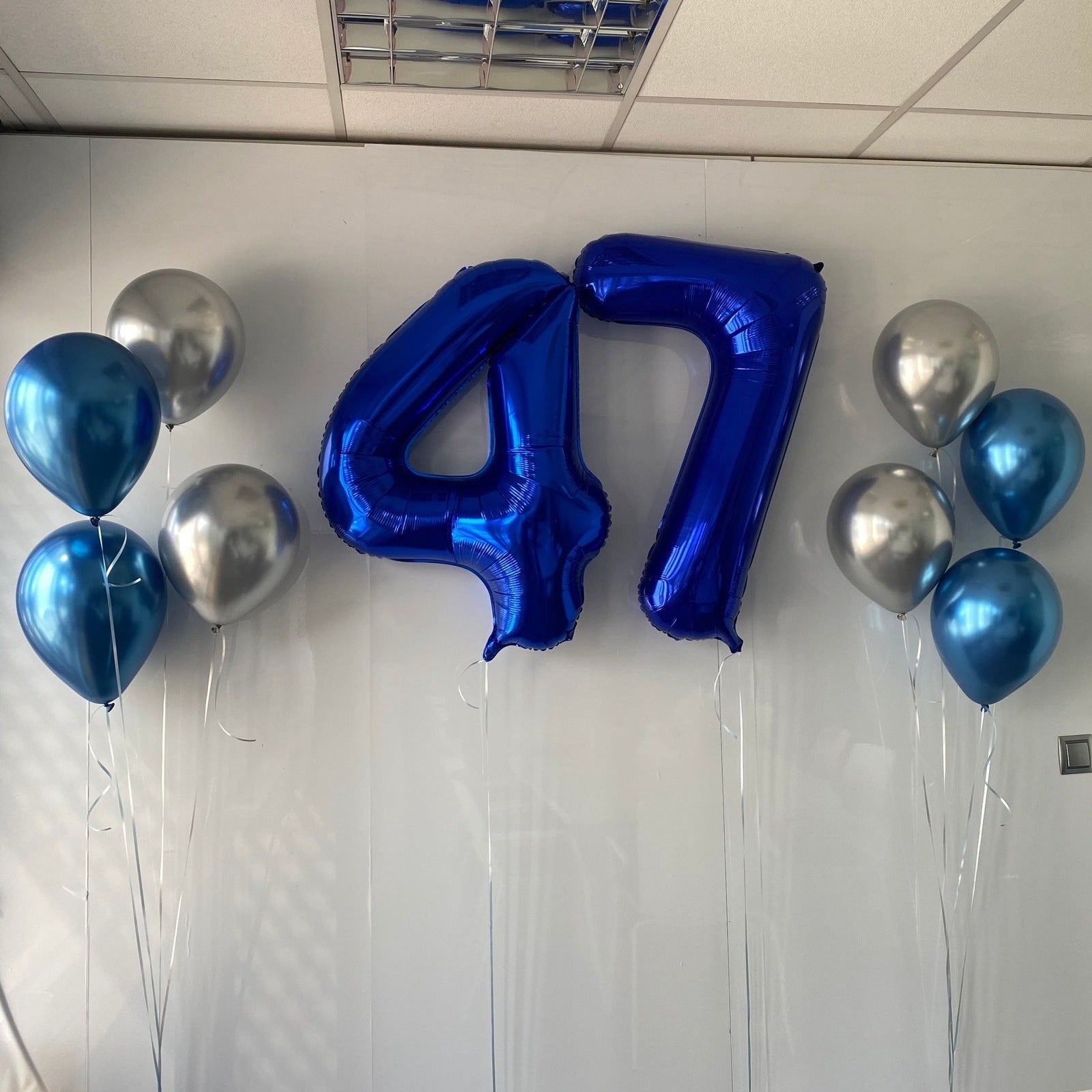 Ramo de globos doble número fantasía cromada. - Mis Globos