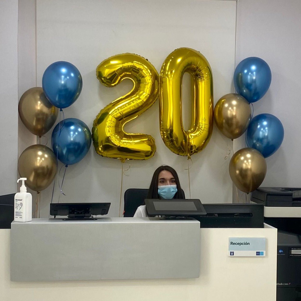 Ramo de globos doble número fantasía cromada. - Mis Globos