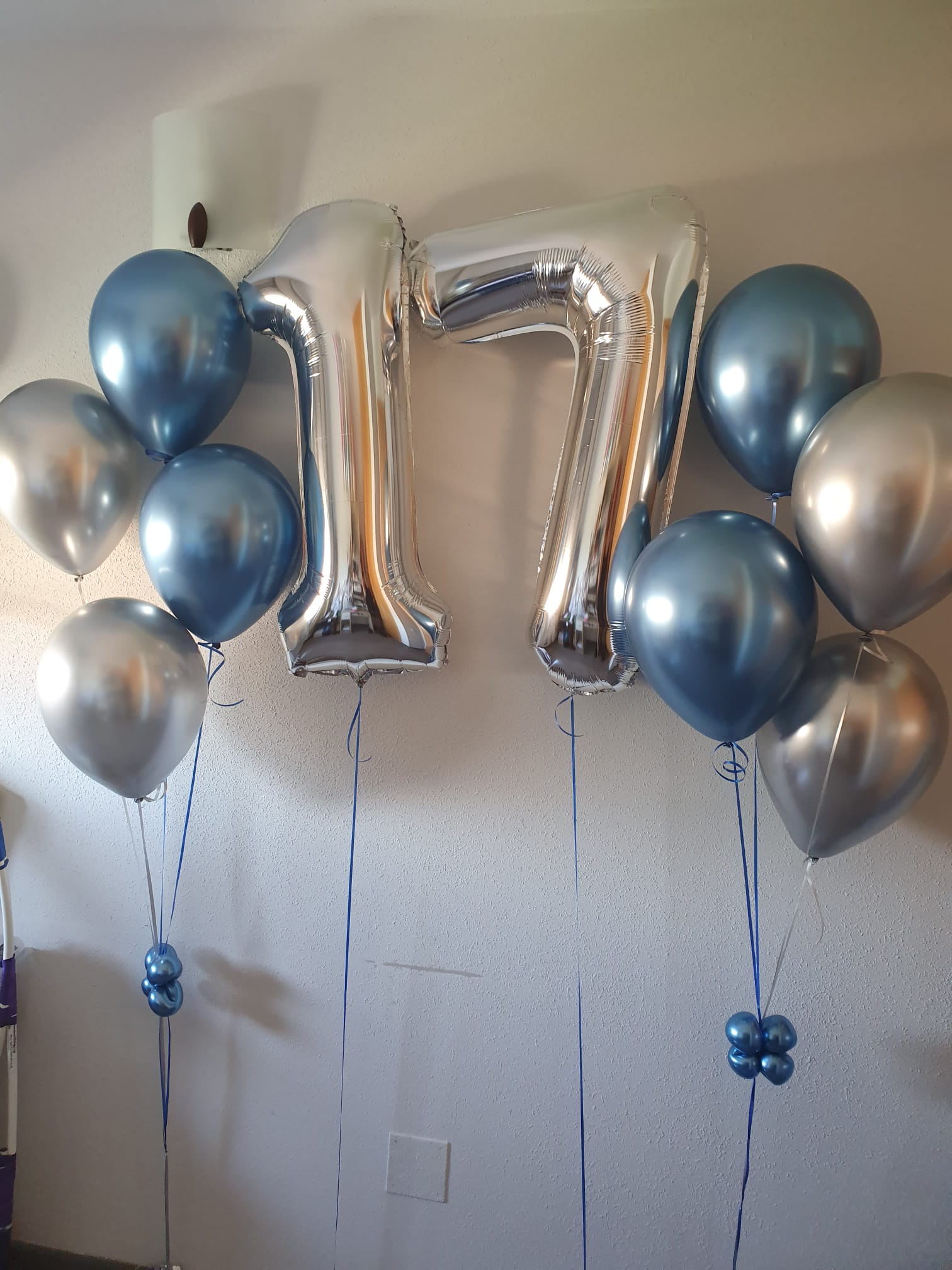 Ramo de globos doble número fantasía cromada. - Mis Globos