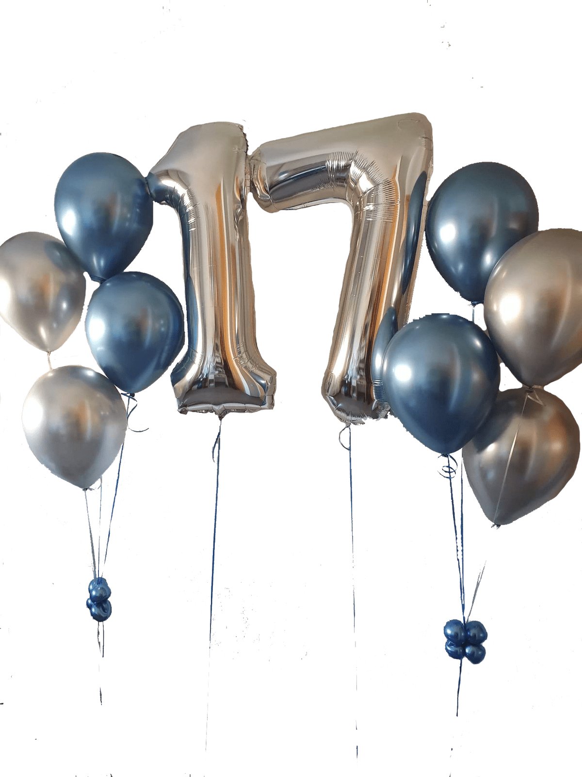 Ramo de globos doble número fantasía cromada. - Mis Globos