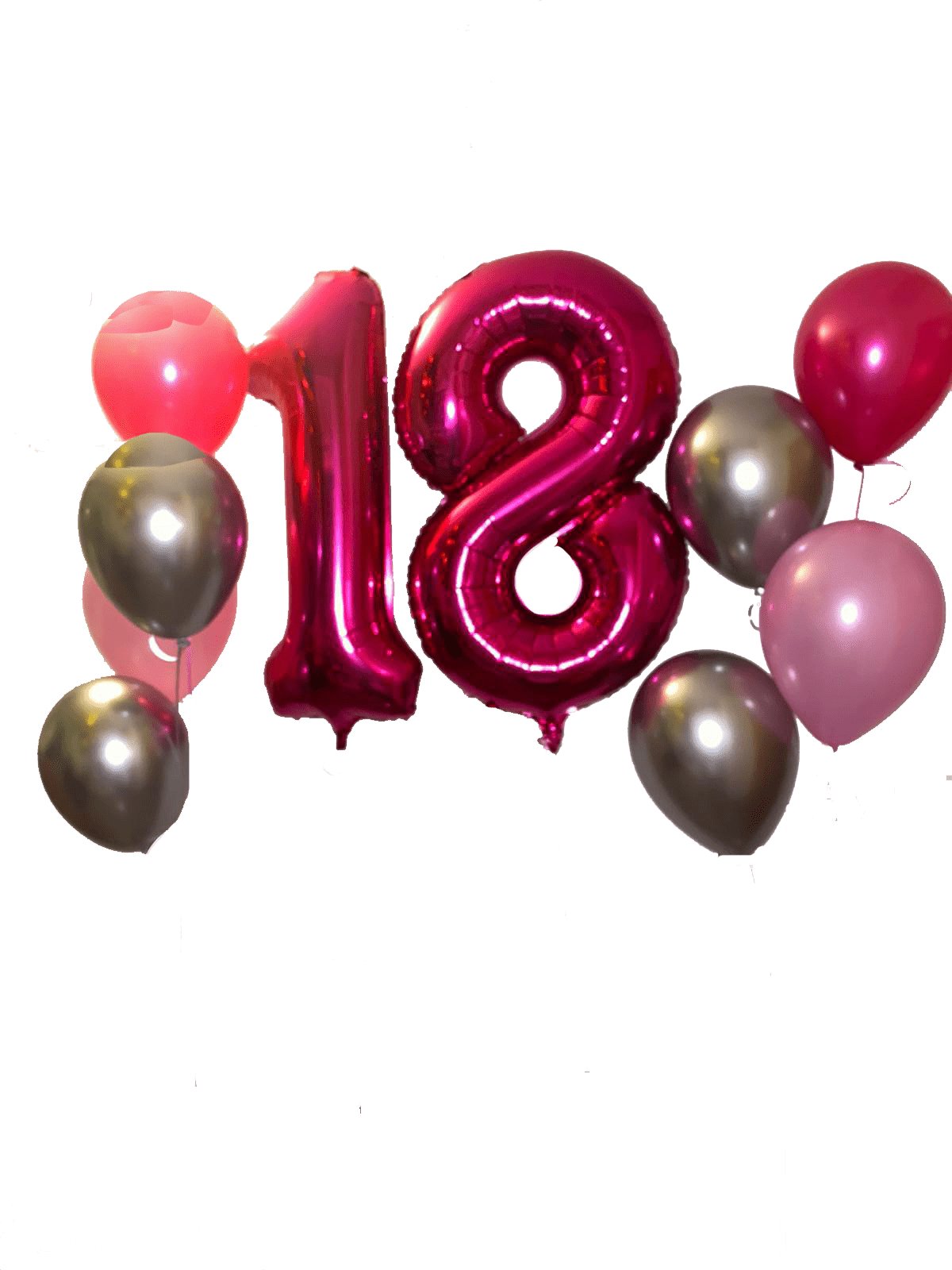 Ramo de globos doble número fantasía cromada. - Mis Globos