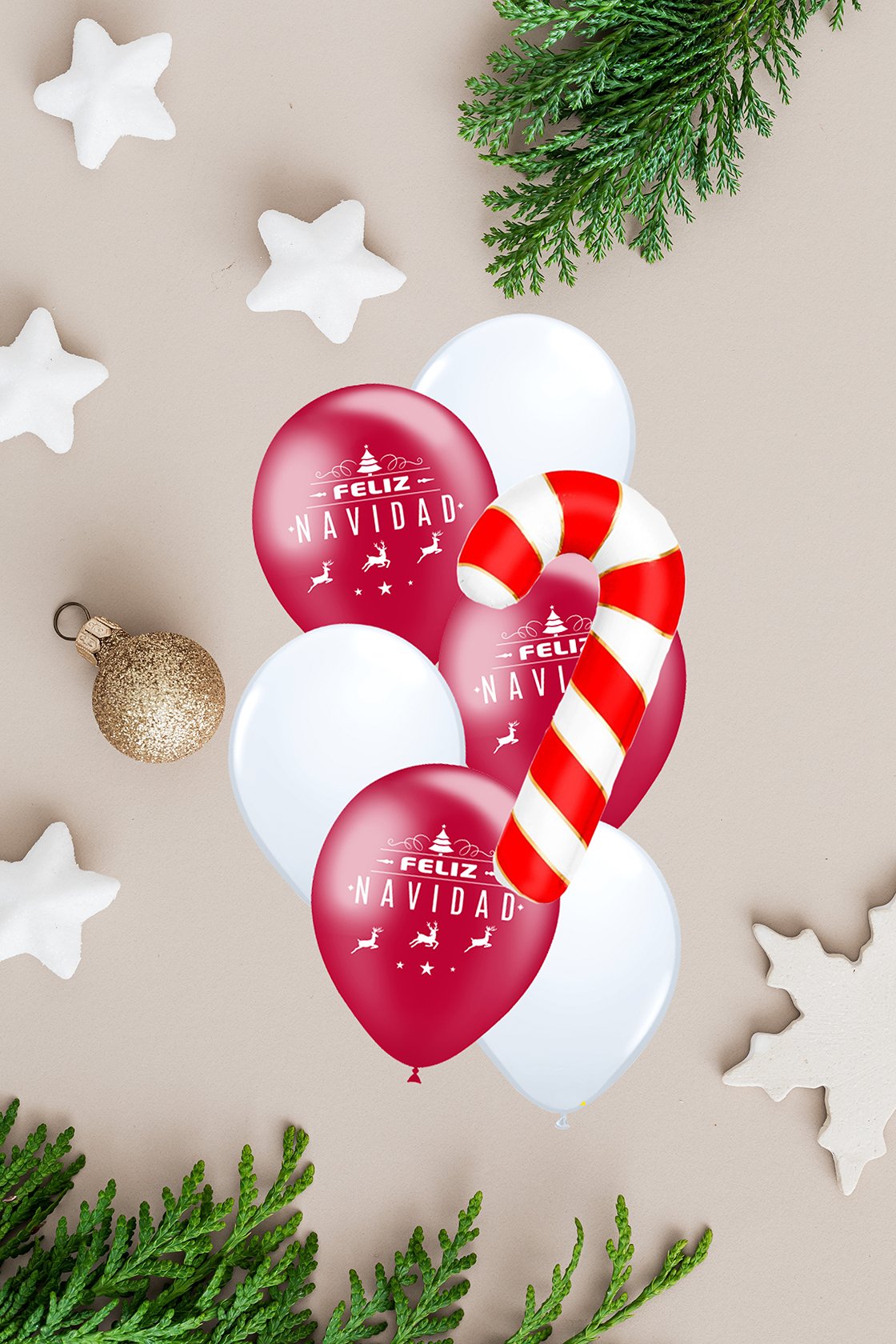 Ramo de Globos Dulce Bastón de Caramelo - Mis Globos