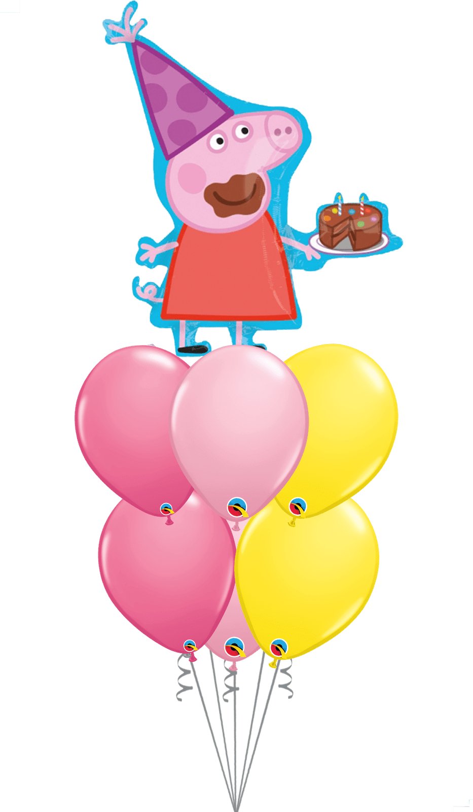  Peppa Pig - Ramo de globos para fiesta de primer cumpleaños,  para niños de 1 año, incluye 8 globos : Juguetes y Juegos