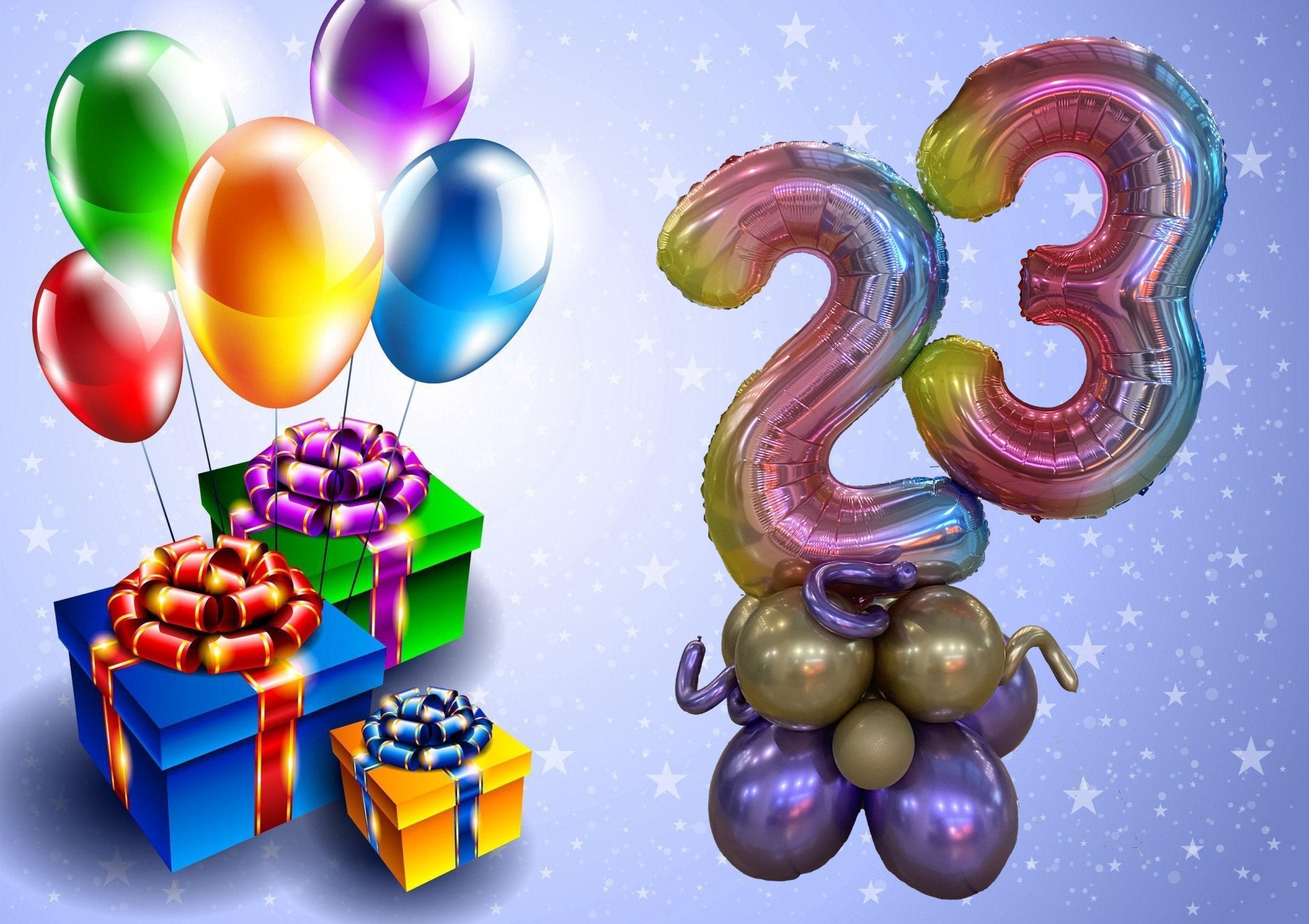 Ramo doble número sencillo - Mis Globos