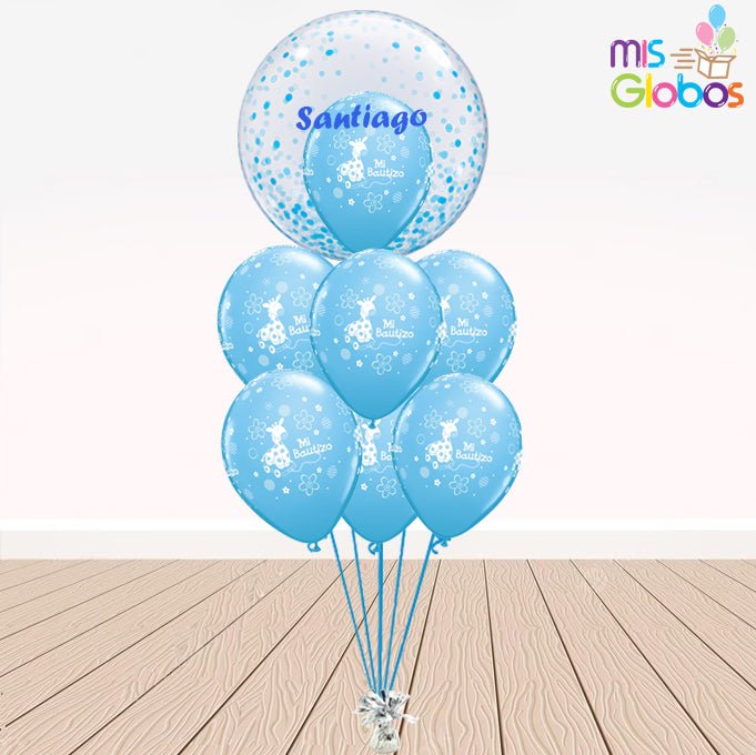 Ramo Especial Bautizo azul - Mis Globos
