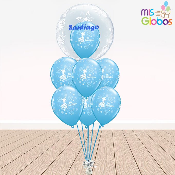 Ramo Especial Bautizo azul - Mis Globos