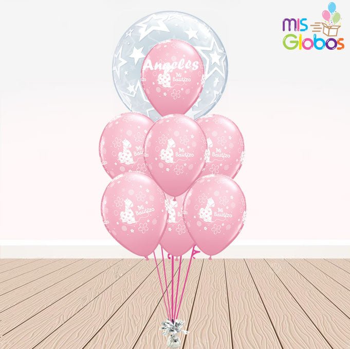 Ramo Especial Bautizo rosa - Mis Globos