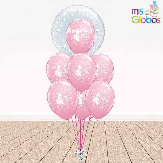 Ramo Especial Bautizo rosa - Mis Globos