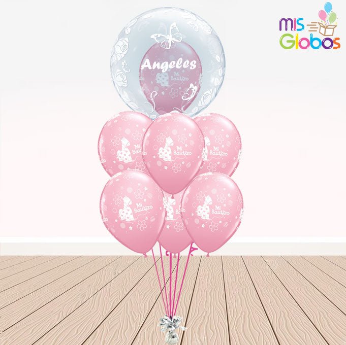 Ramo Especial Bautizo rosa - Mis Globos