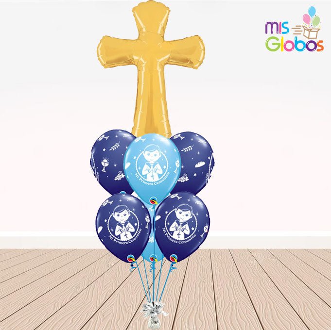 Ramo Especial Cruz Comunión azul - Mis Globos