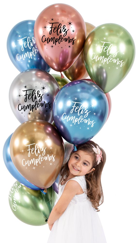 Ramo Feliz Cumpleaños Cromados - Mis Globos