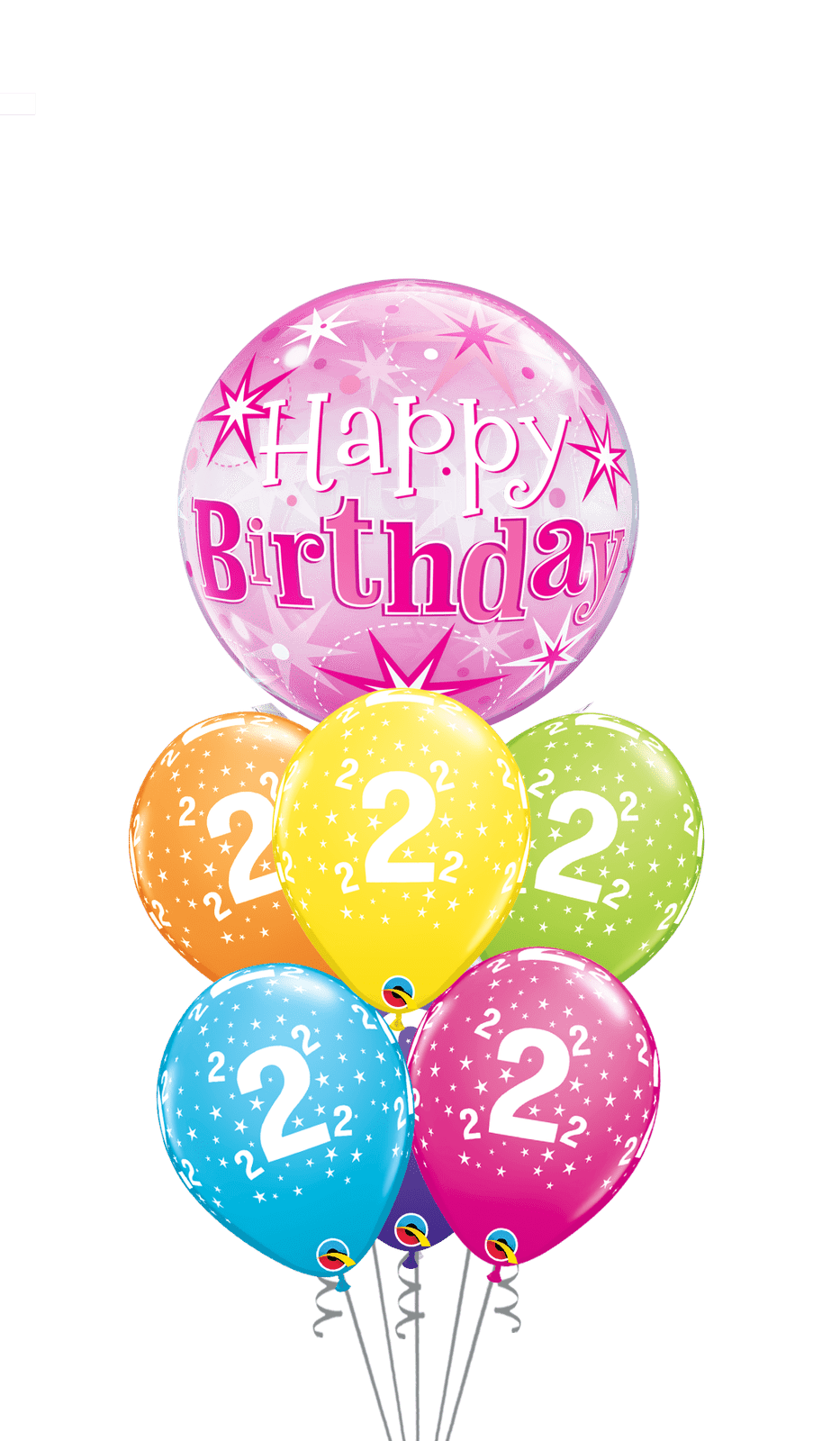 Ramo Cumpleaños Nº 2 burbuja - Mis Globos