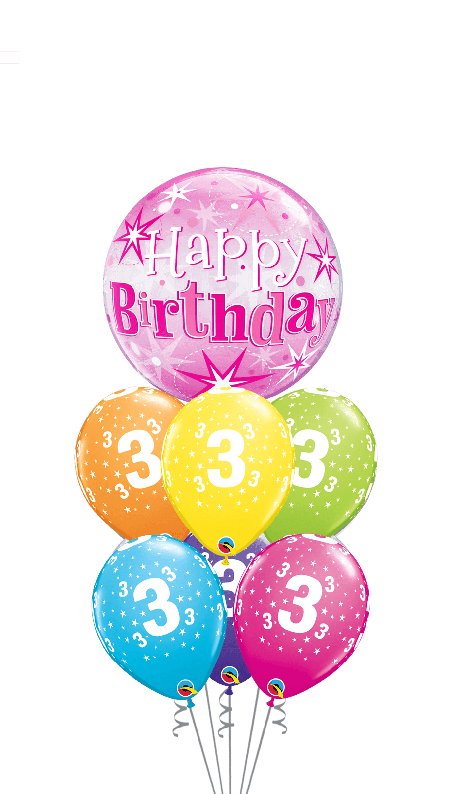 Ramo Cumpleaños Nº 2 burbuja - Mis Globos