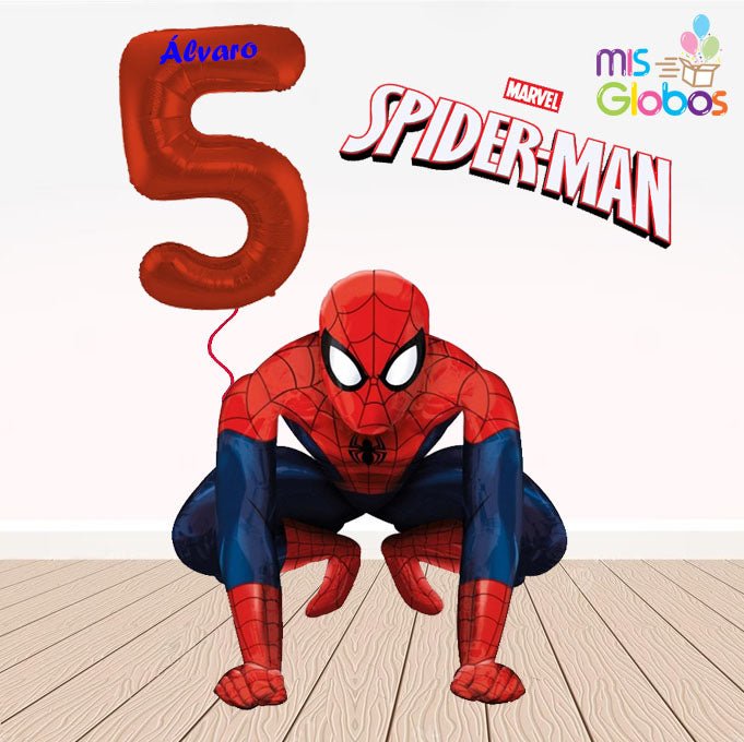 Pack 6 Globos Metalizados Spiderman Aire O Helio