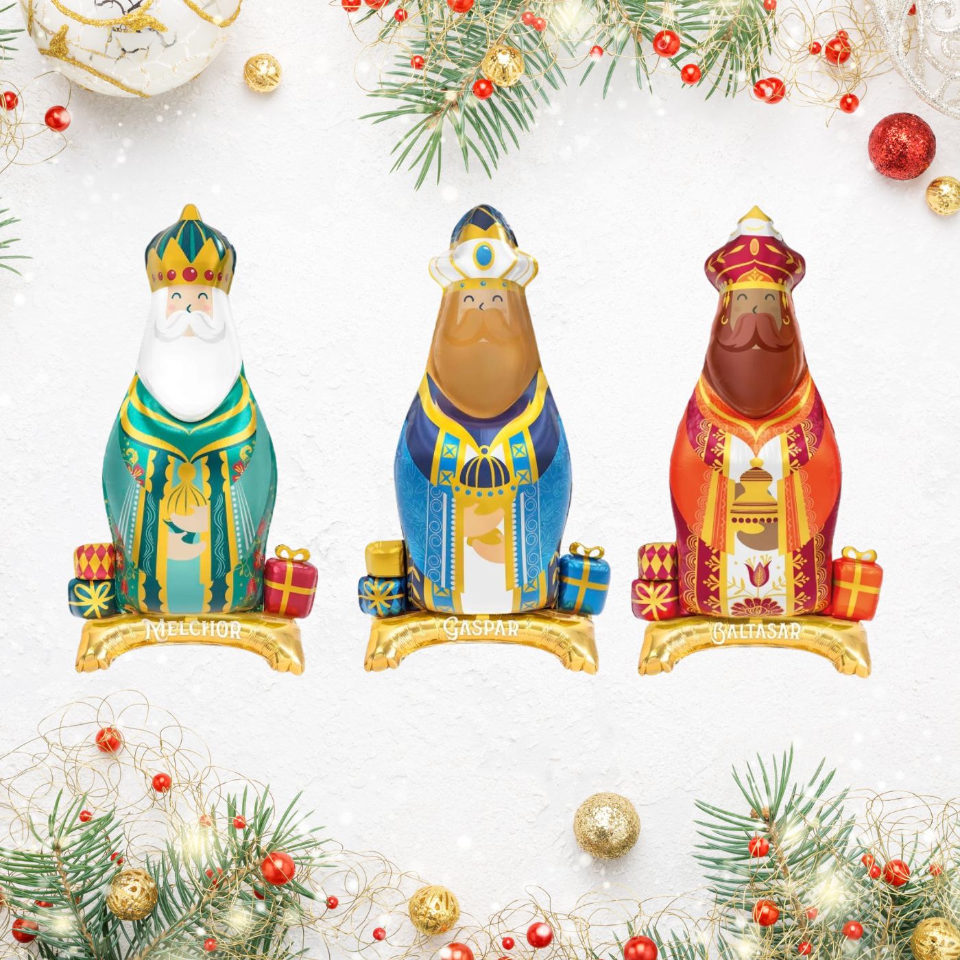 Sus Majestades los Reyes Magos de Oriente Clásicos - Mis Globos