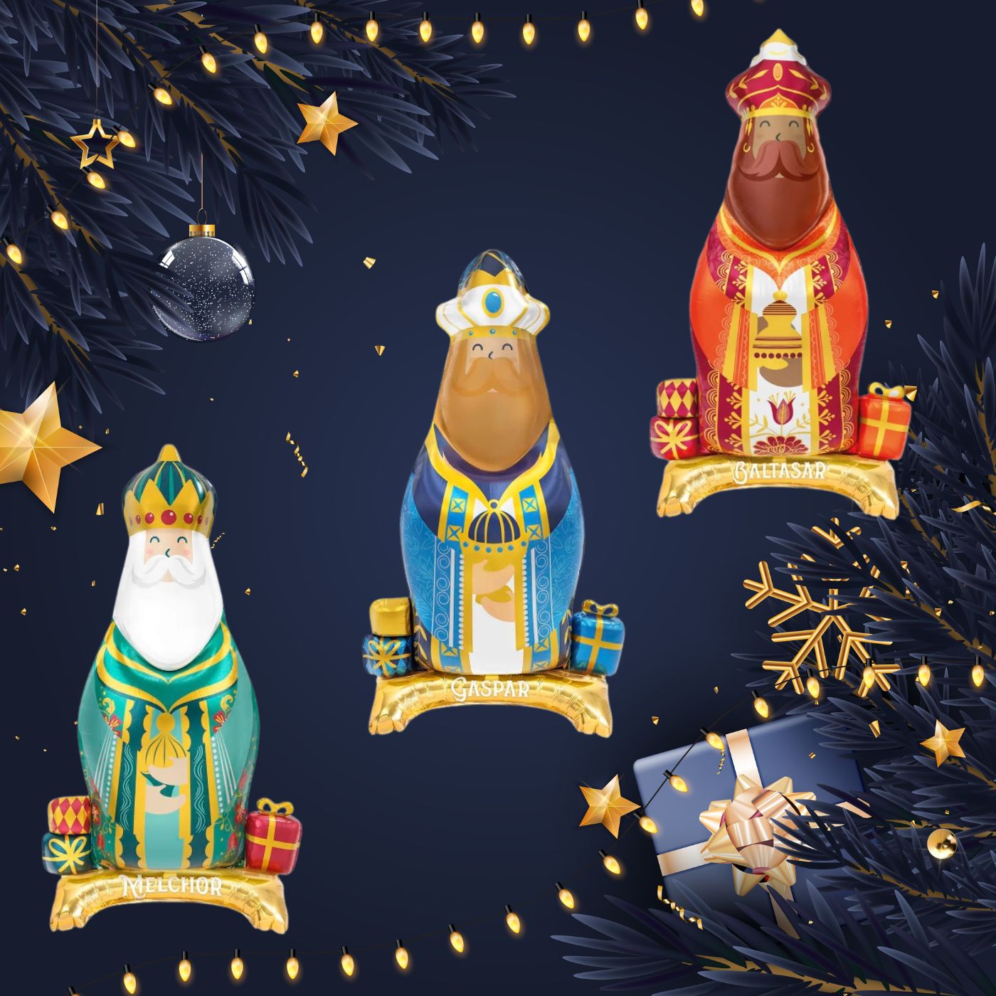 Sus Majestades los Reyes Magos de Oriente Clásicos - Mis Globos