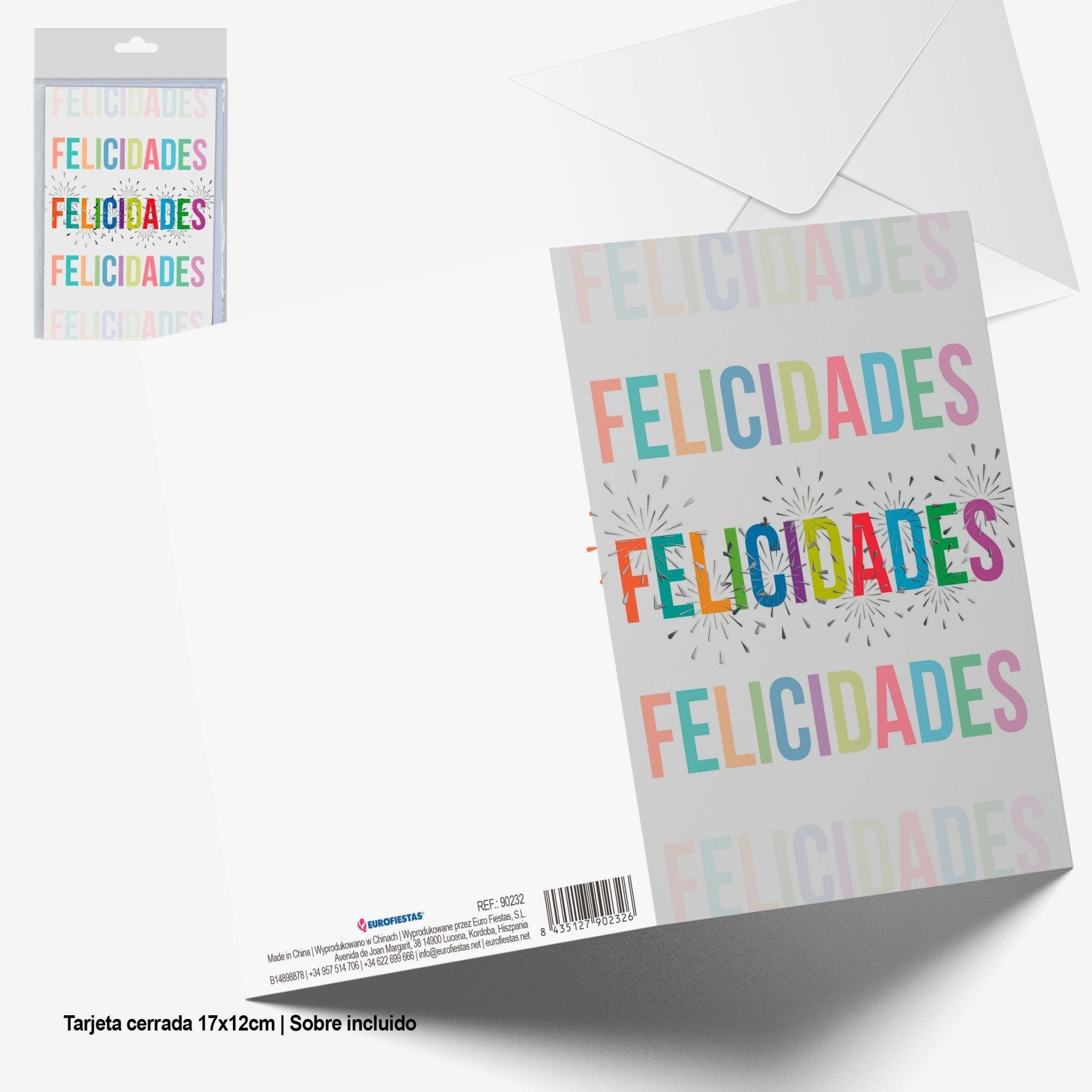 Tarjeta Felicidades destellos plata - Mis Globos