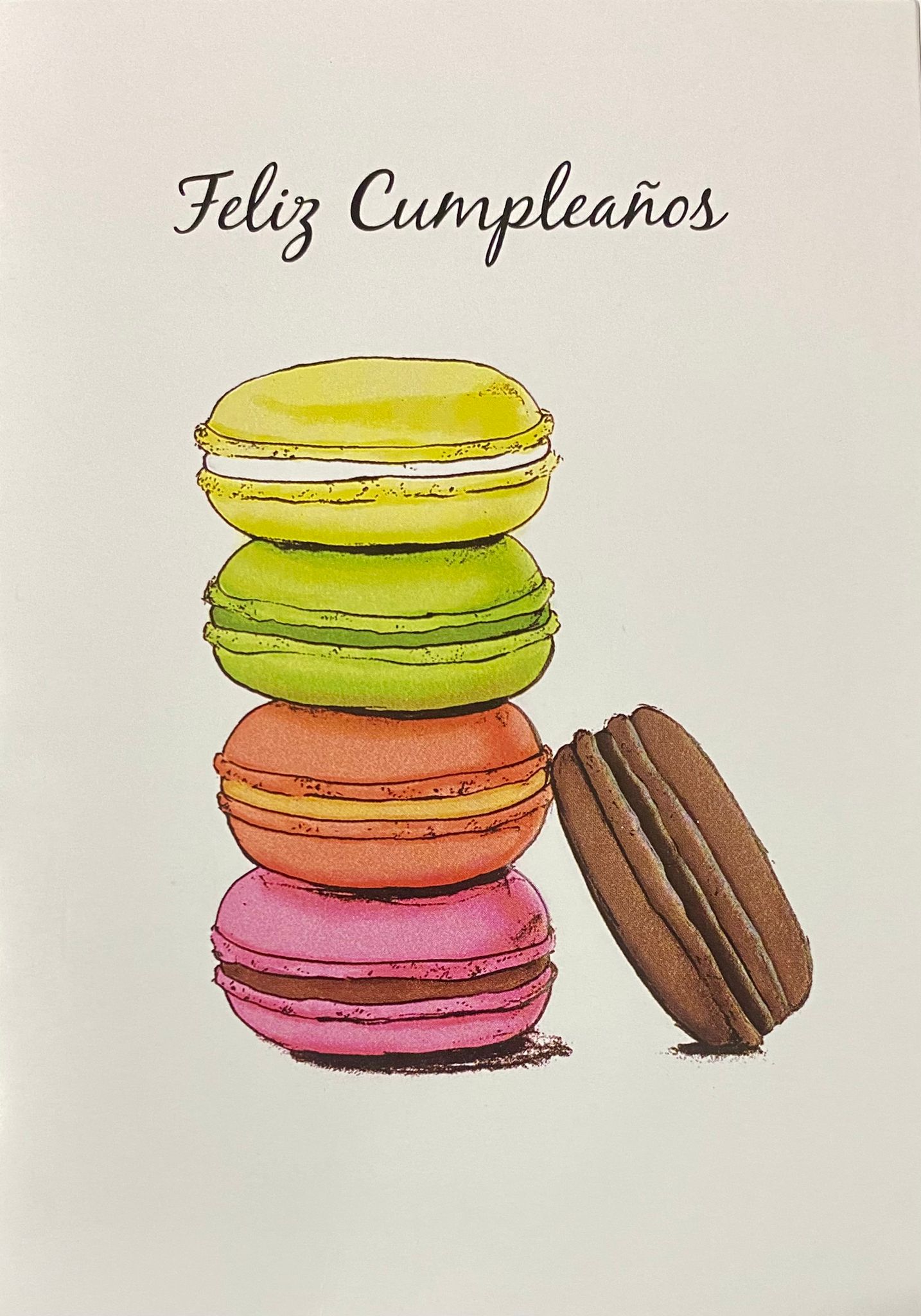 Tarjeta Feliz Cumpleaños macarons - Mis Globos