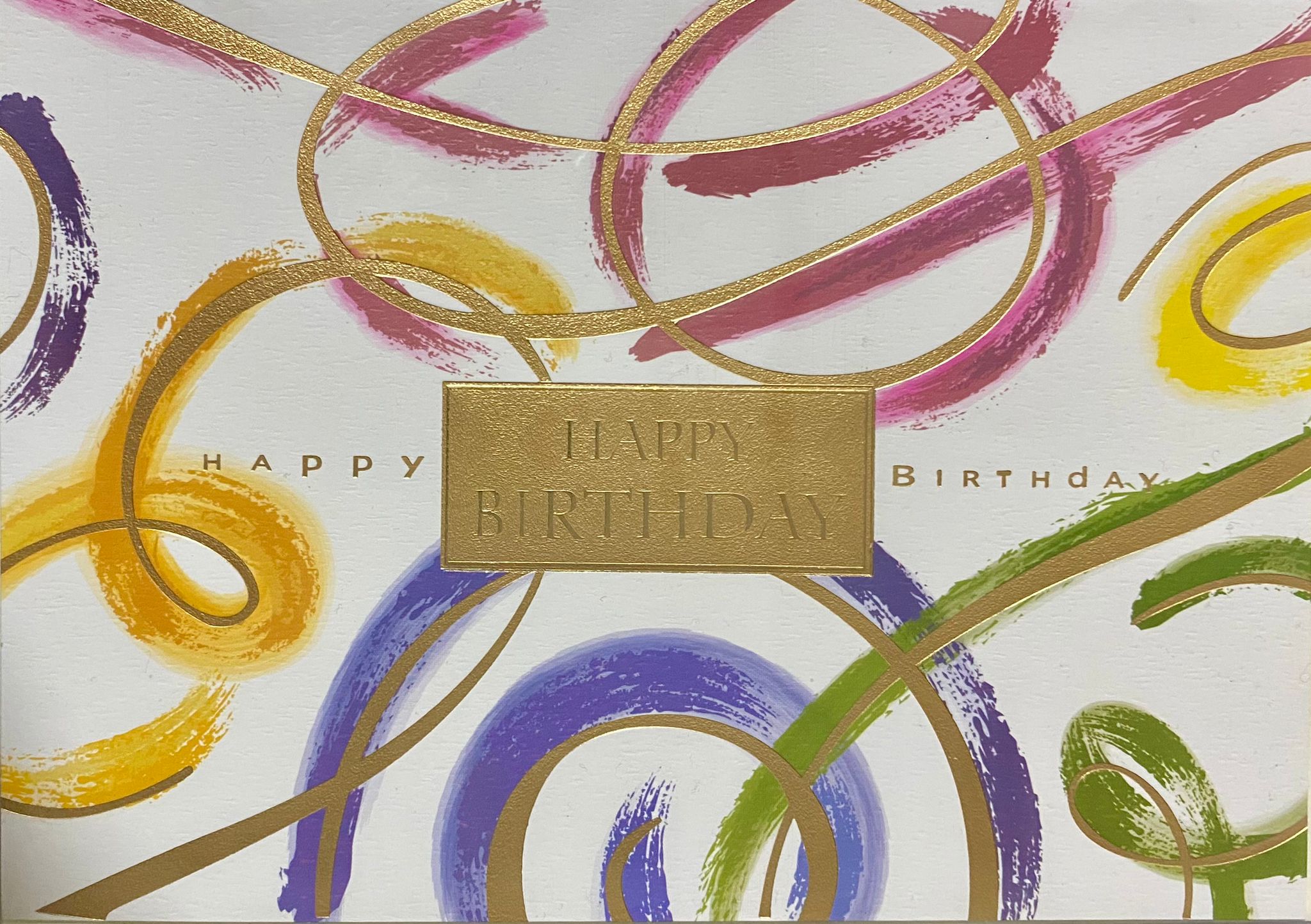 Tarjeta Happy Birthday lineas - Mis Globos