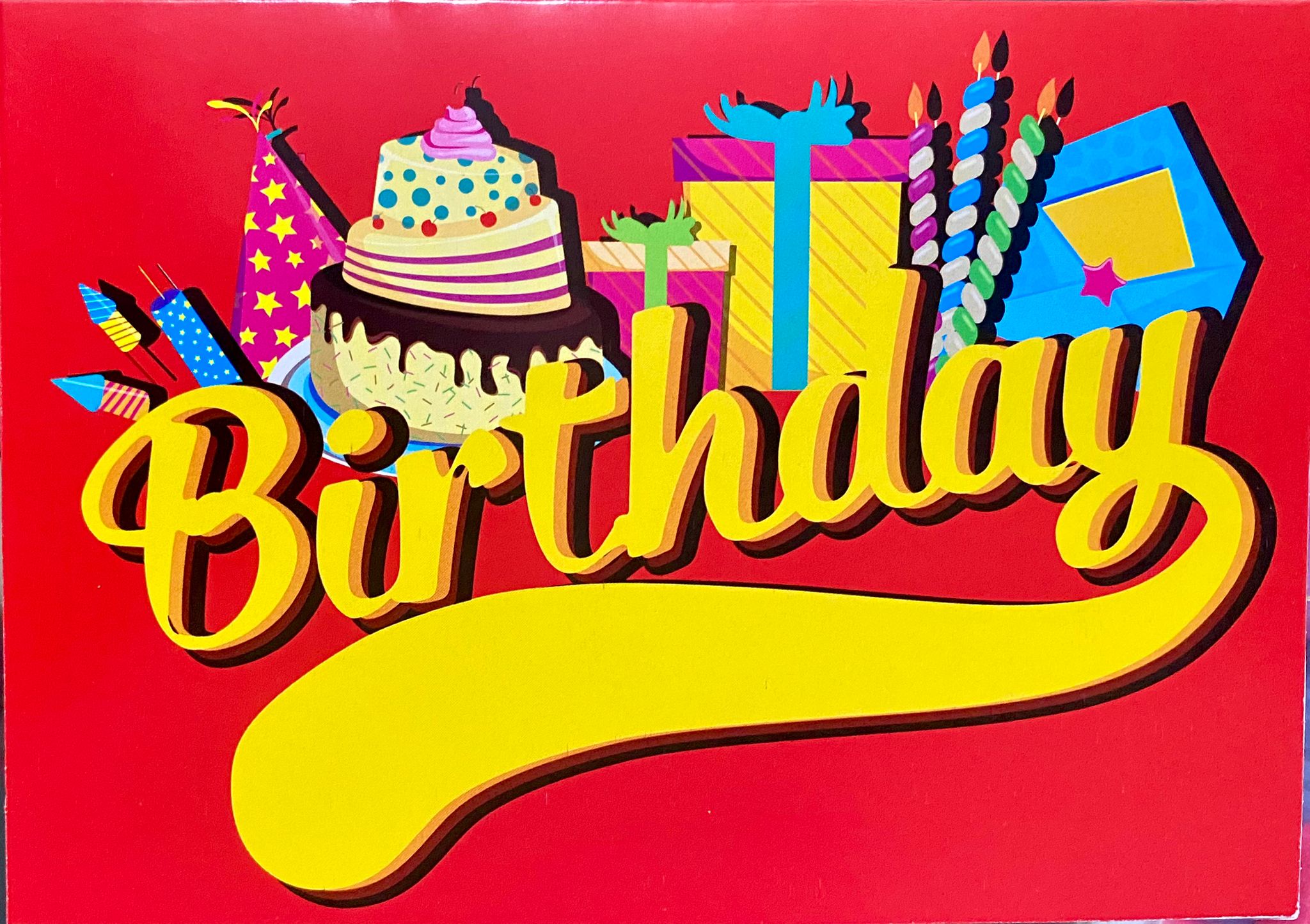 Tarjeta Happy Birthday roja - Mis Globos