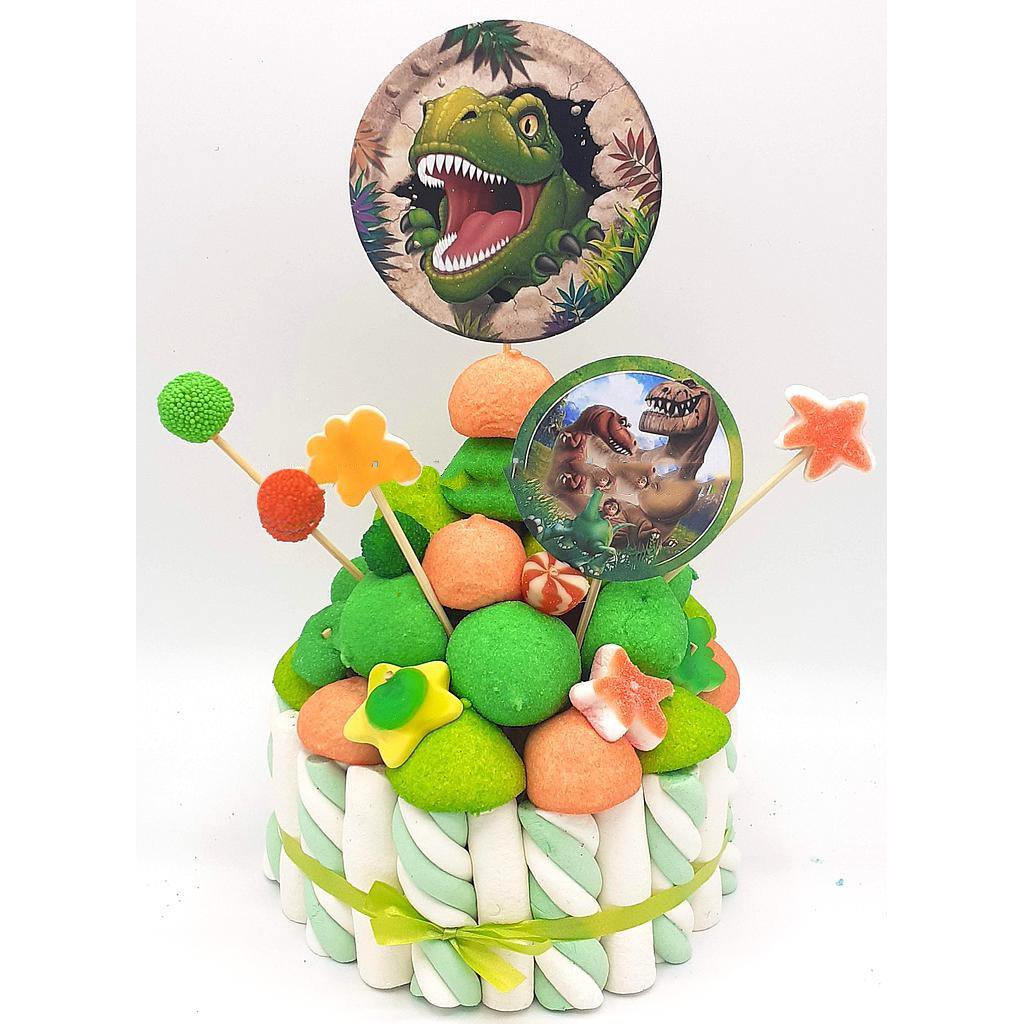 Tarta de chuches Dinosaurios - Mis Globos