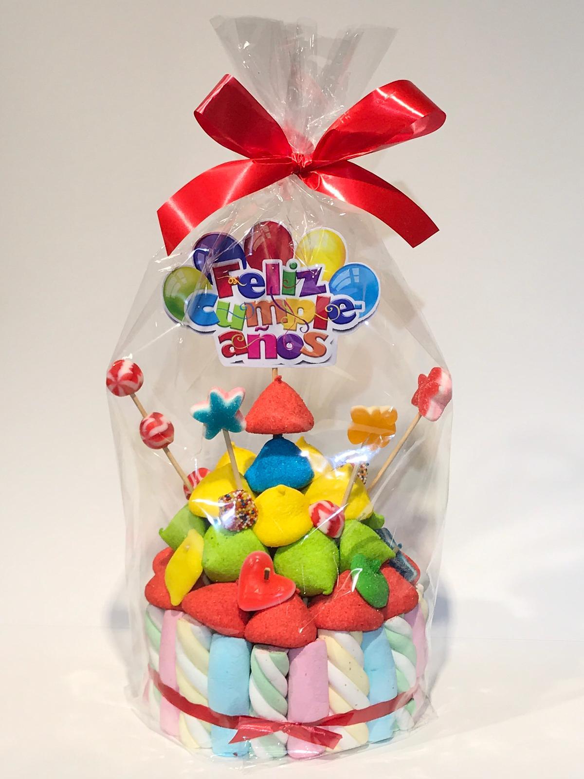 Tarta de chuches Feliz Cumpleaños Multicolor - Mis Globos