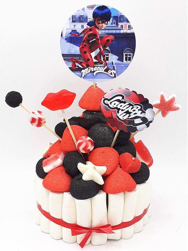 Tarta de chuches Lady Bug - Mis Globos