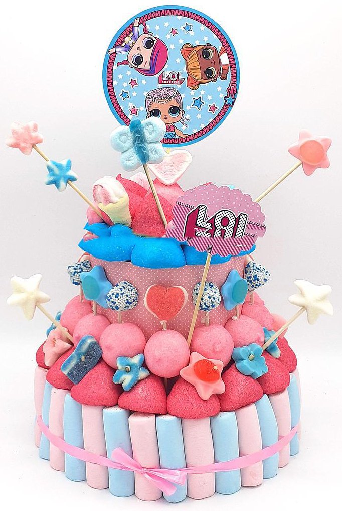 Tarta de chuches Lol Surprise - Mis Globos