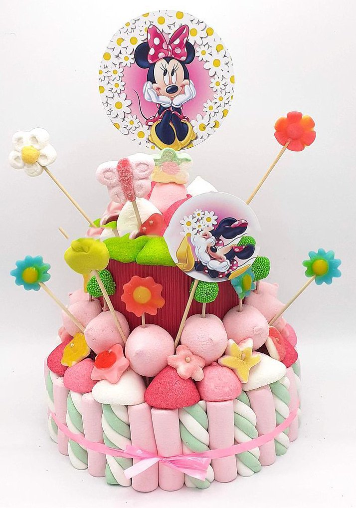 Tarta de chuches Minnie Mouse - Mis Globos