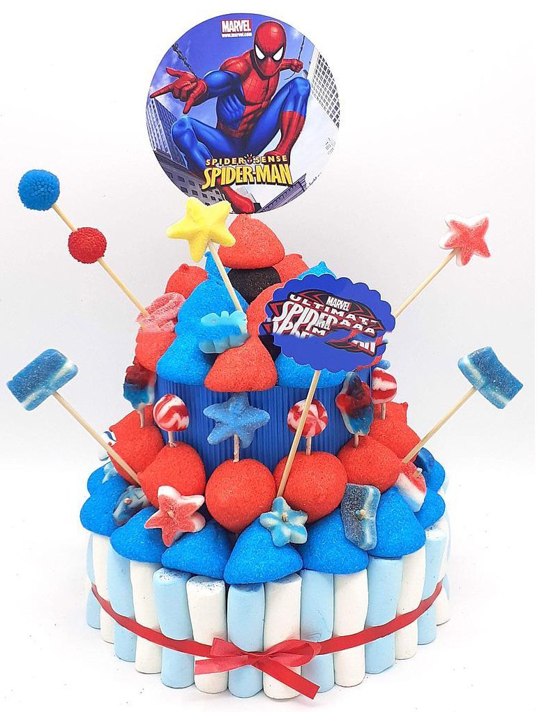 Tarta de chuches Spiderman - Mis Globos