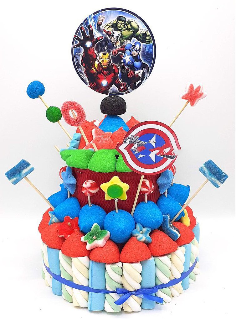 Tarta de chuches Vengadores - Mis Globos