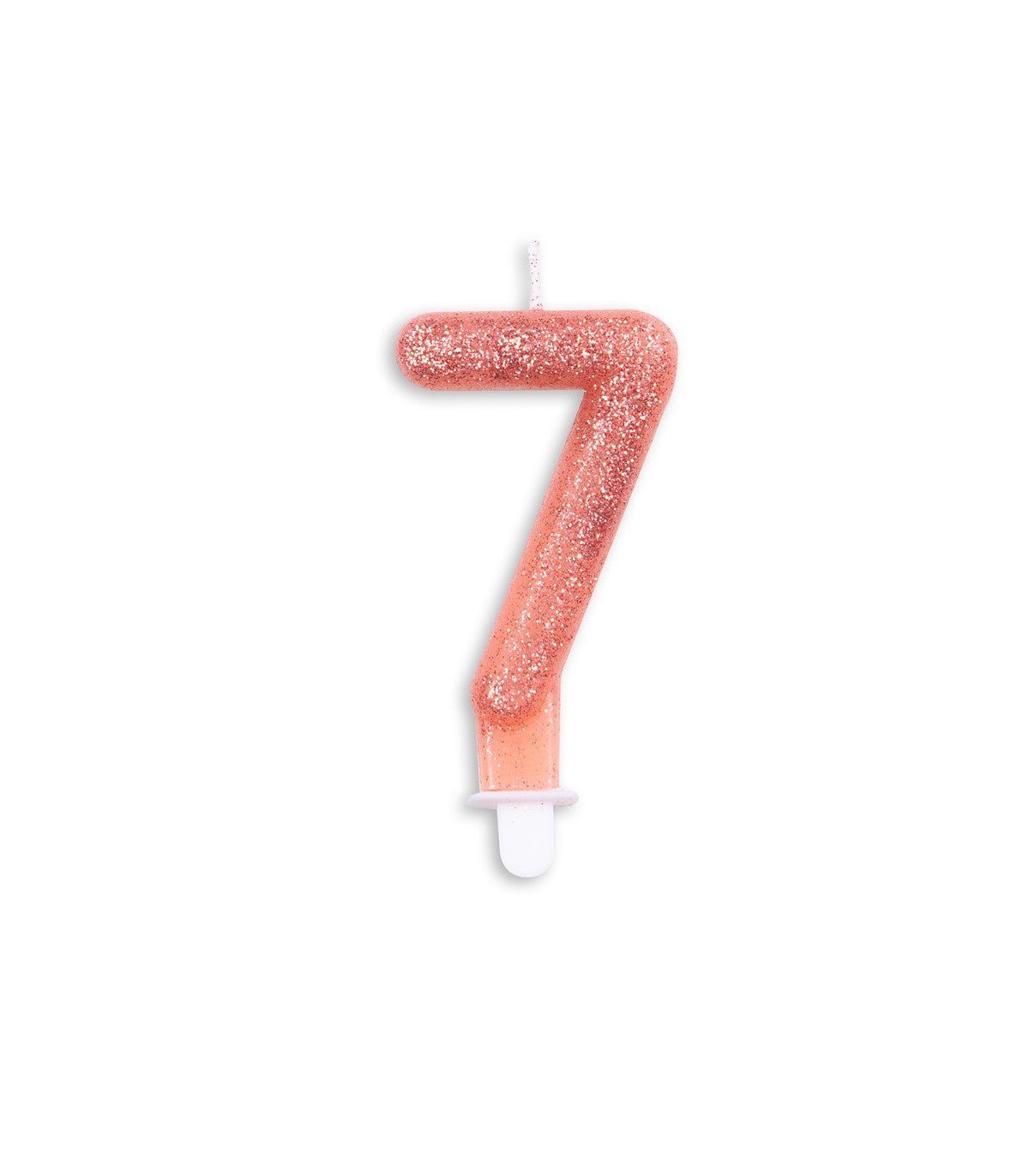 Vela 7 glitter rosegold - Mis Globos