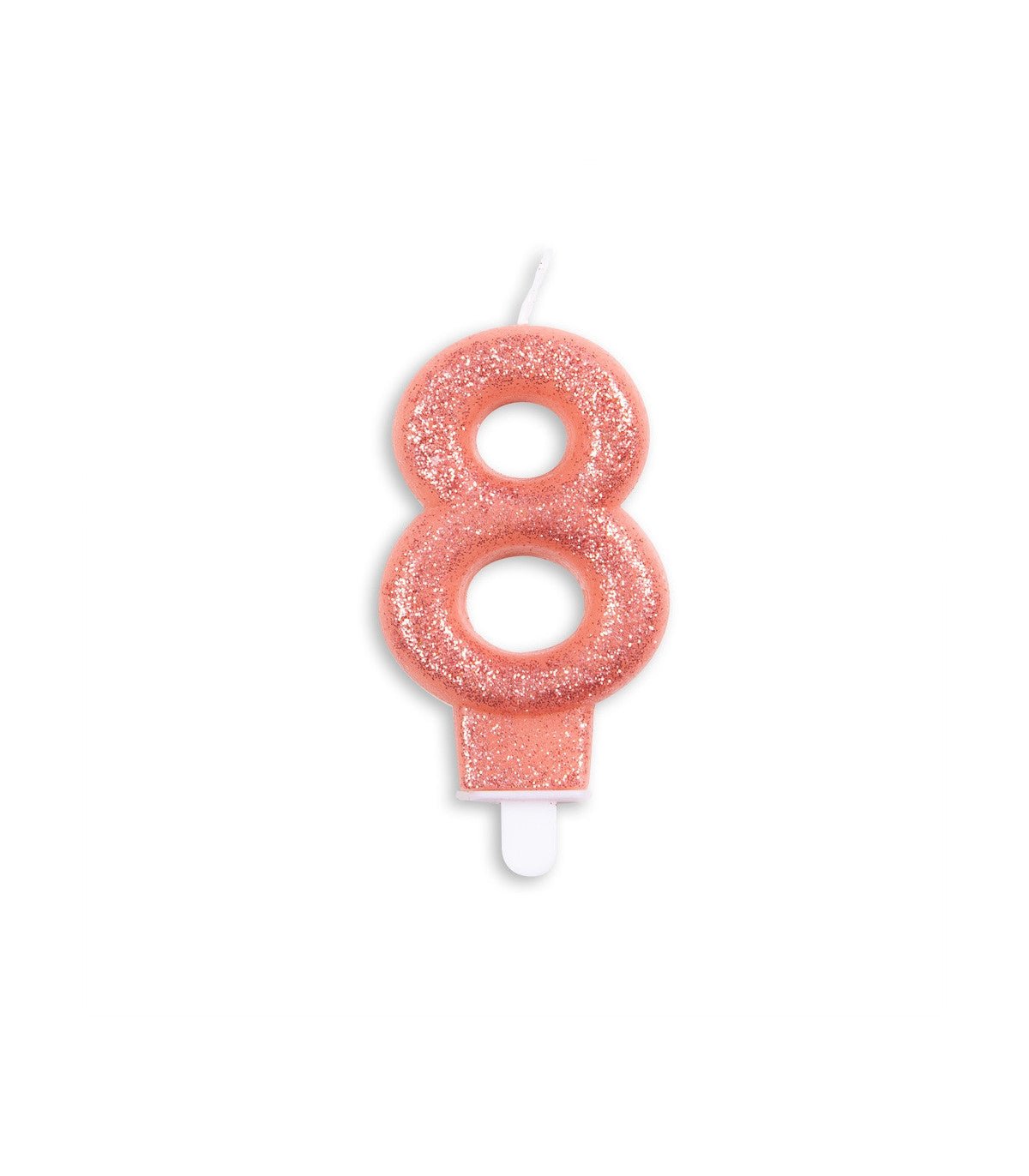 Vela 8 glitter rosegold - Mis Globos