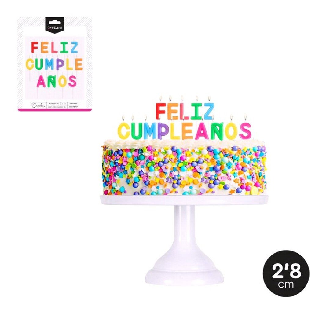 Vela Letras Feliz Cumpleaños Colores surtidos - Mis Globos