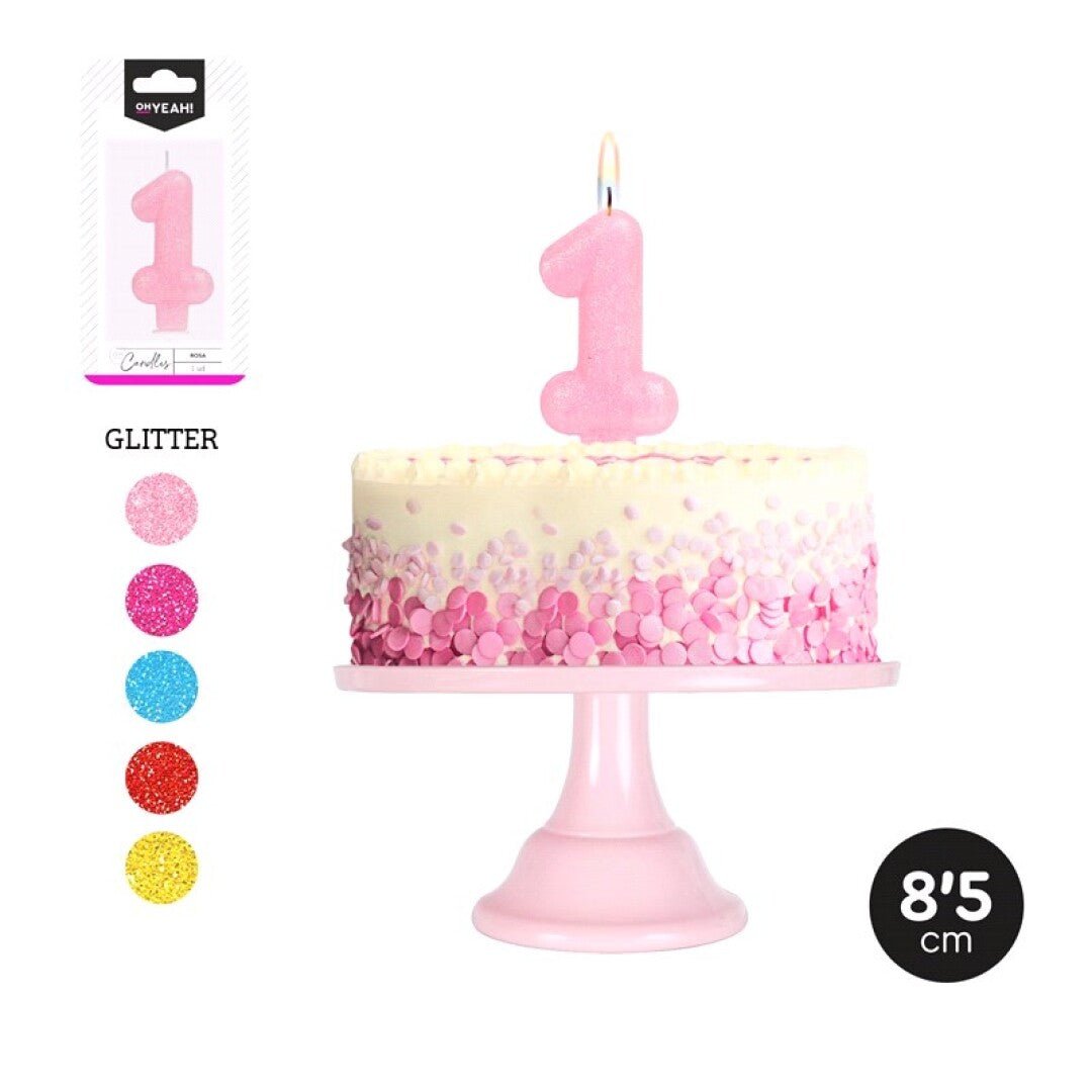 Vela Número Glitter Colores surtidos - Mis Globos