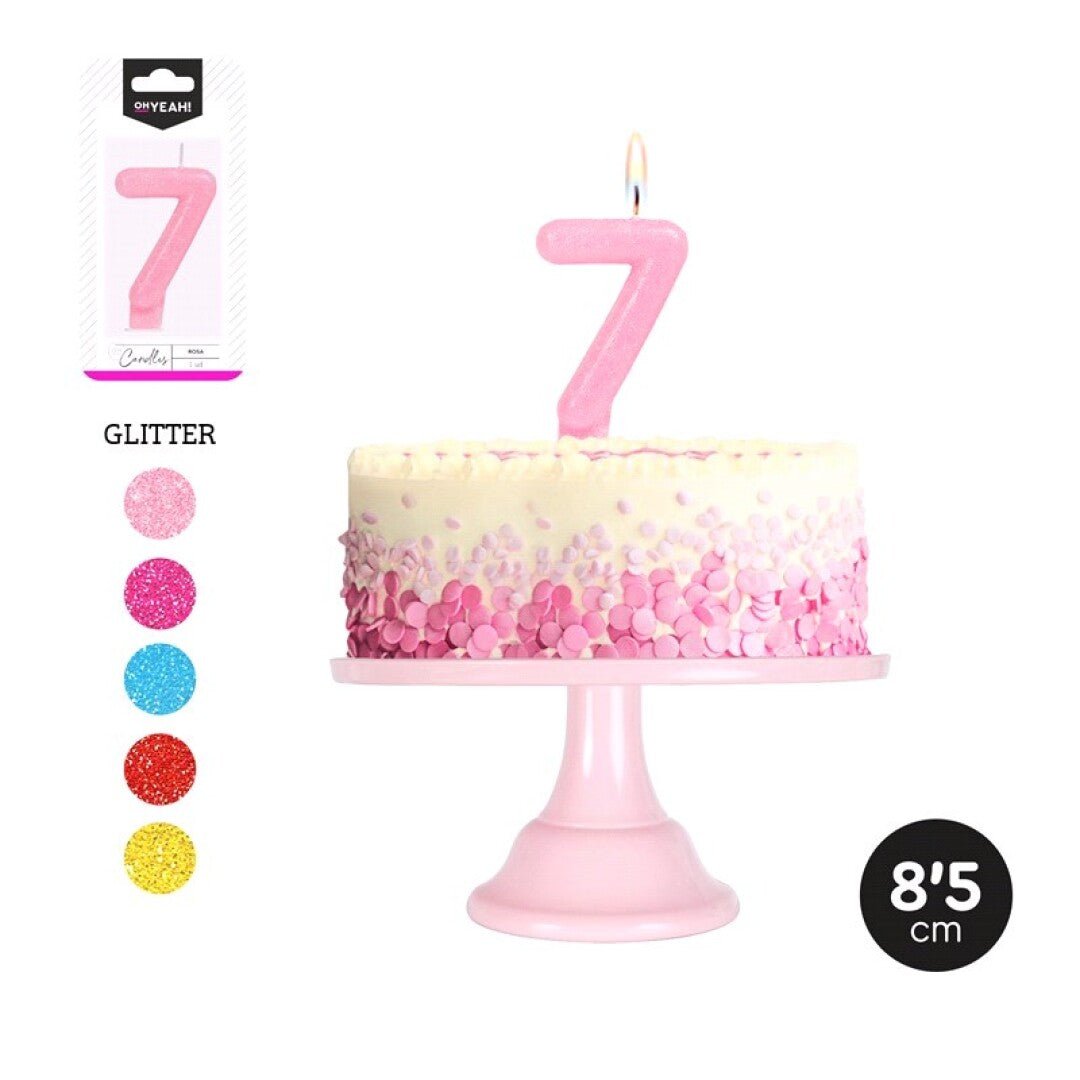 Vela Número Glitter Colores surtidos - Mis Globos