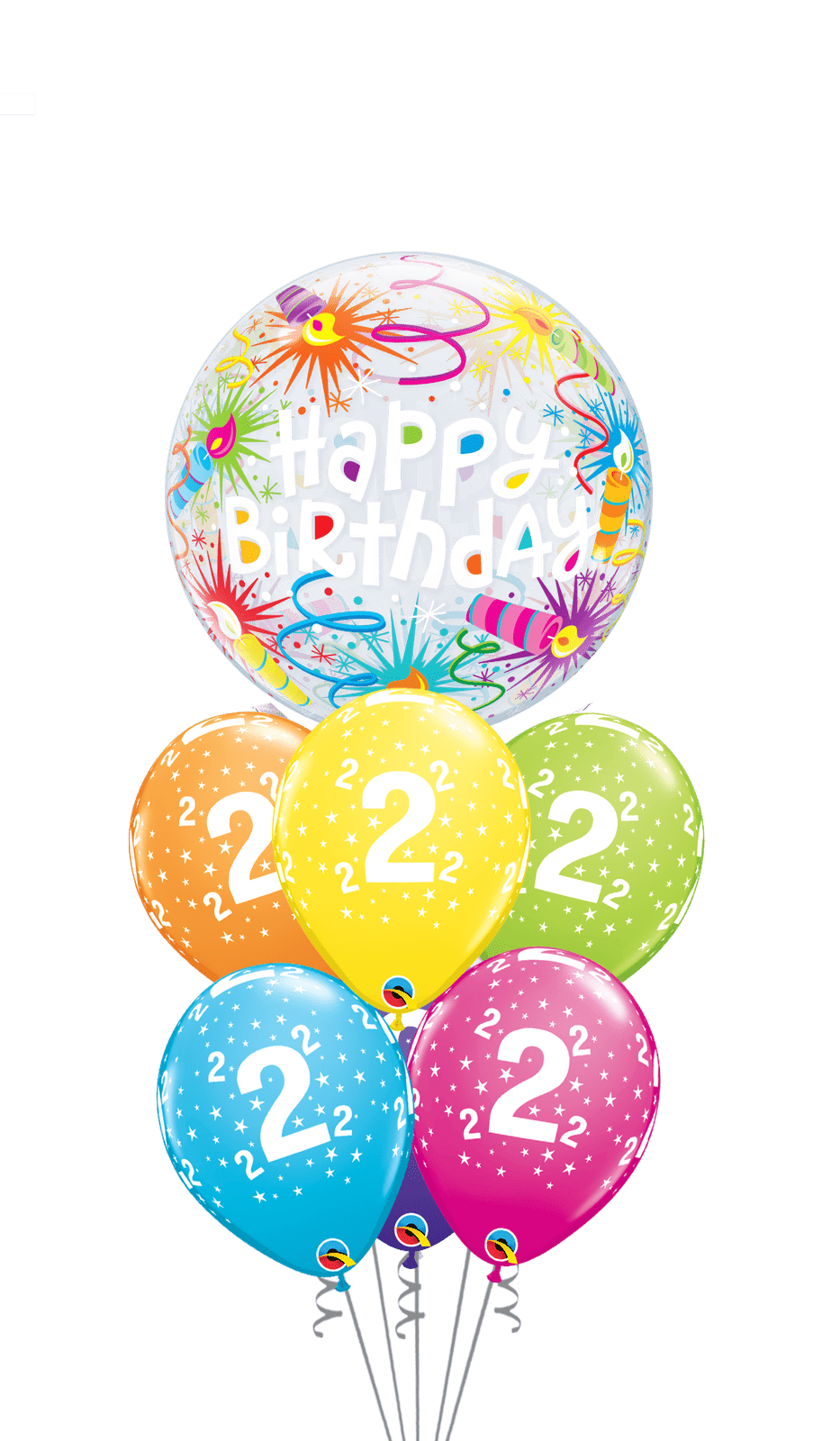 Ramo Cumpleaños Nº 2 burbuja - Mis Globos