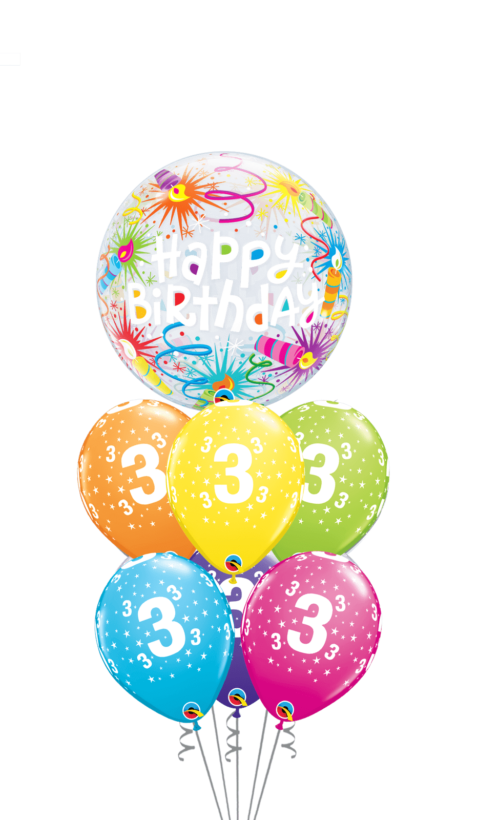 Ramo Cumpleaños Nº 2 burbuja - Mis Globos