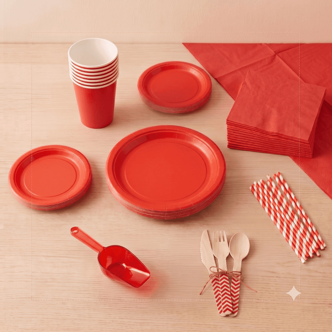 Menaje de Fiesta Rojo