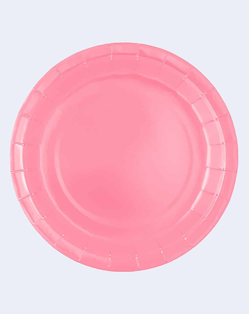 8 Platos rosa claro BIO 21 Cm - Mis Globos