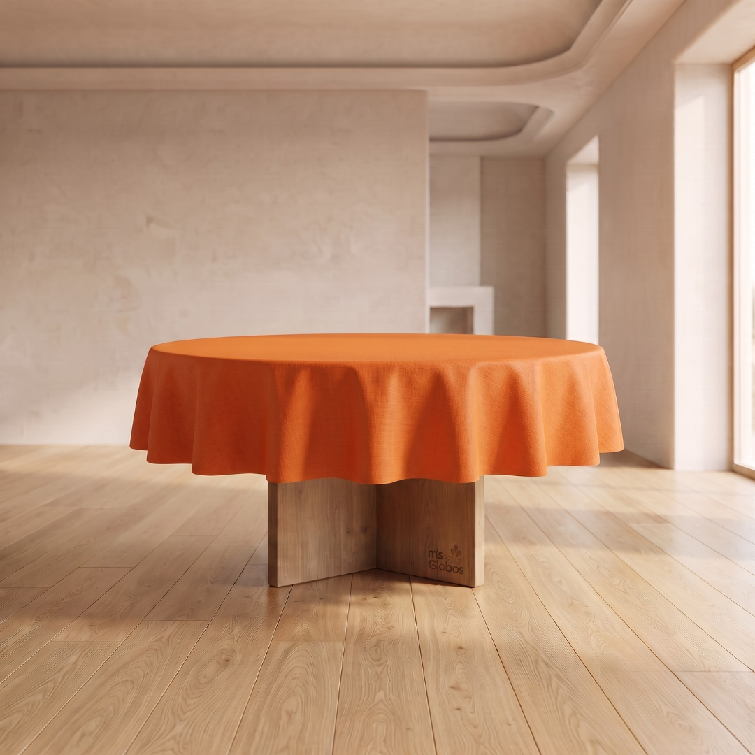 Mantel redondo de plástico Naranja