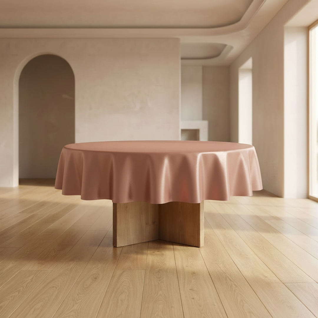 Mantel redondo de plástico Oro Rosa