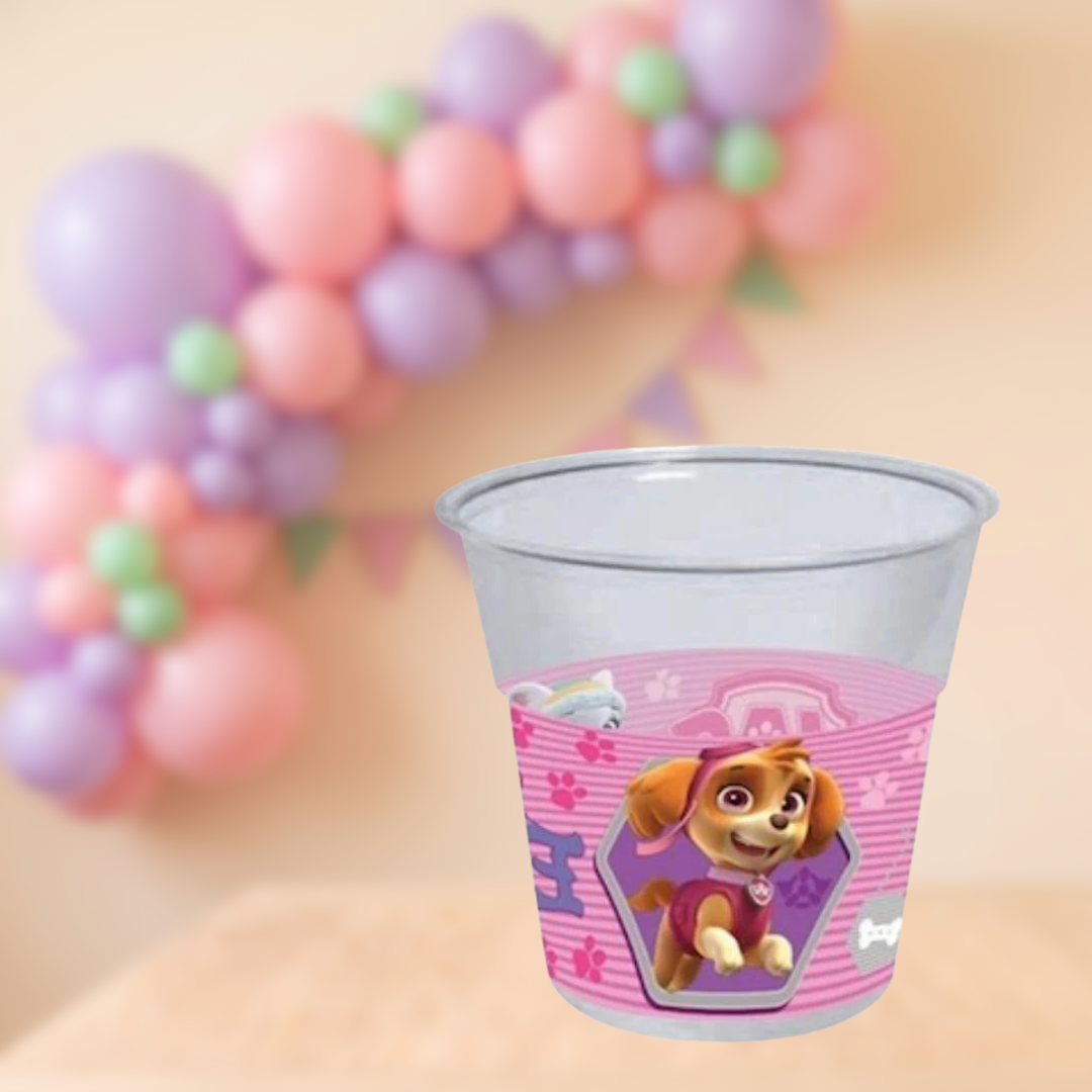 Vasos de plástico Patrulla Canina Skye y Everest 200 ml | 8 unidades