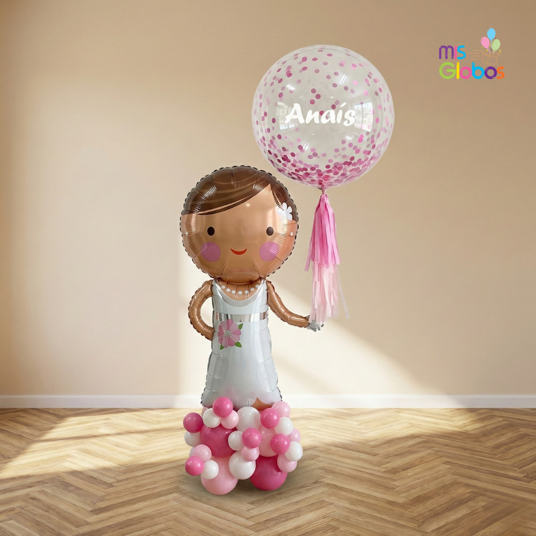 Ramo Etéreo Comunión rosa