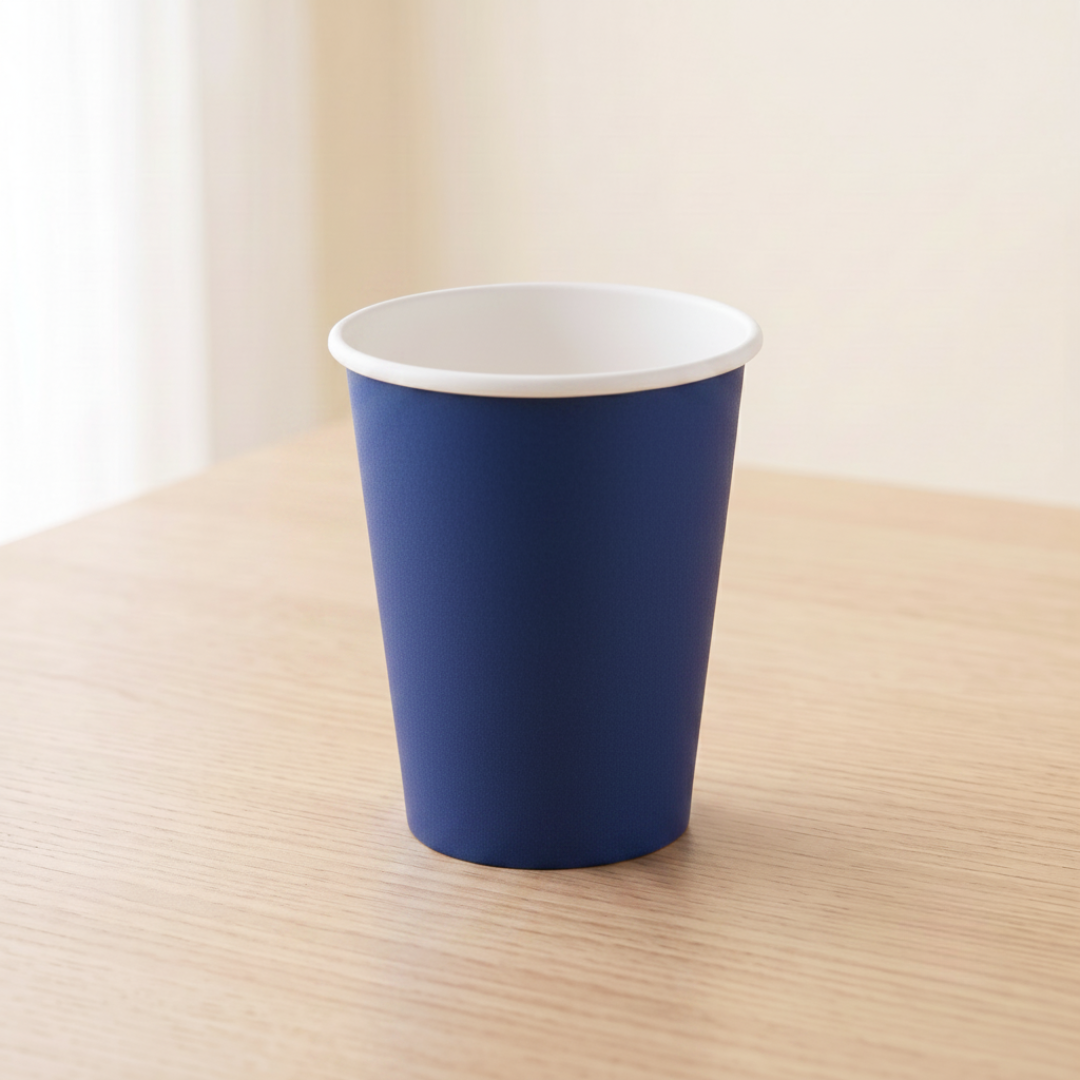 Vasos de cartón azul oscuro 210 ml | 8 unidades