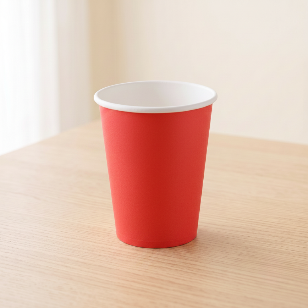 Vasos de cartón rojo 210 ml | 8 unidades