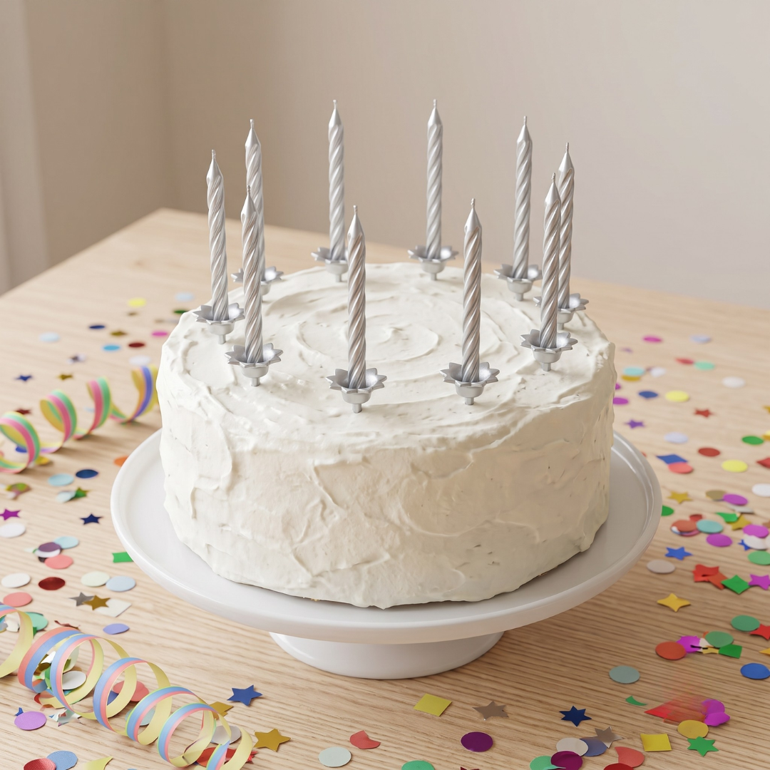 Velas espiral con soportes - Pack de 12