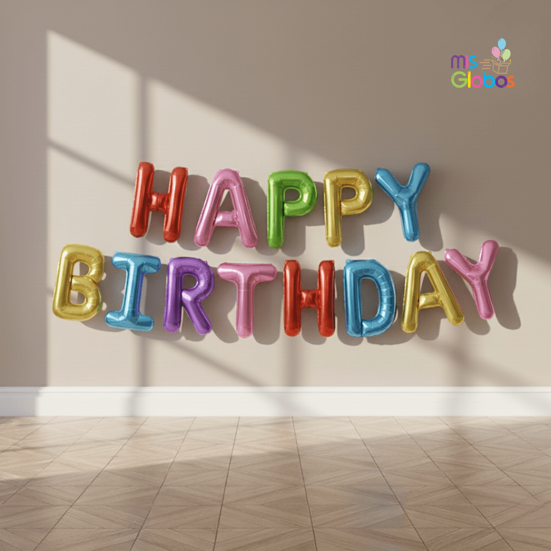 Banner de globos Happy Birthday Multicolor - Mis Globos